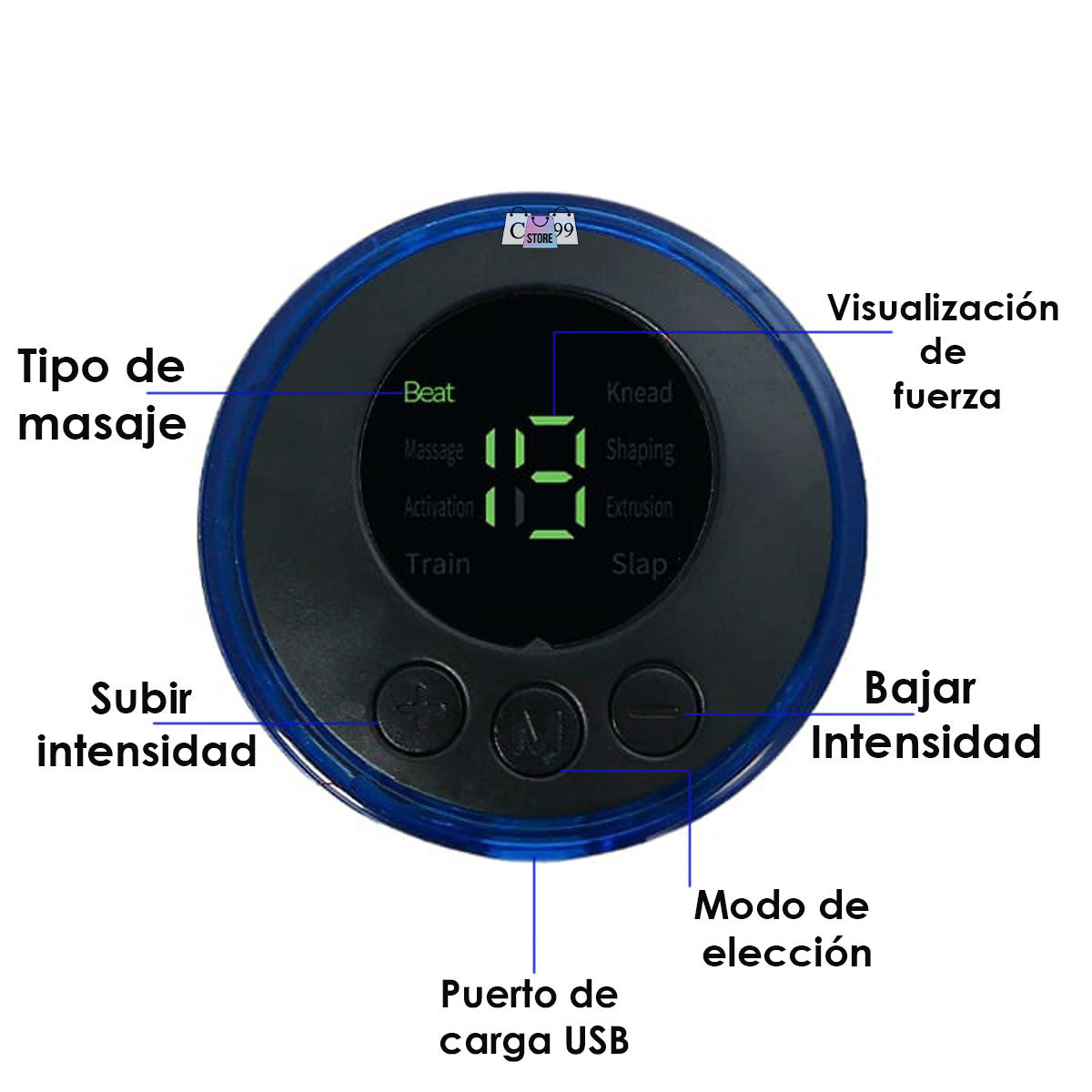 Masajeador USB™ | MINI MASAJEADOR CERVICAL ELÉCTRICO RECARGABLE USB + CONTROL EXTRA